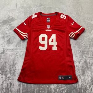 Nike San Francisco 49ers Justin Smith #94 Jersey Red Mens Small NFL On Field